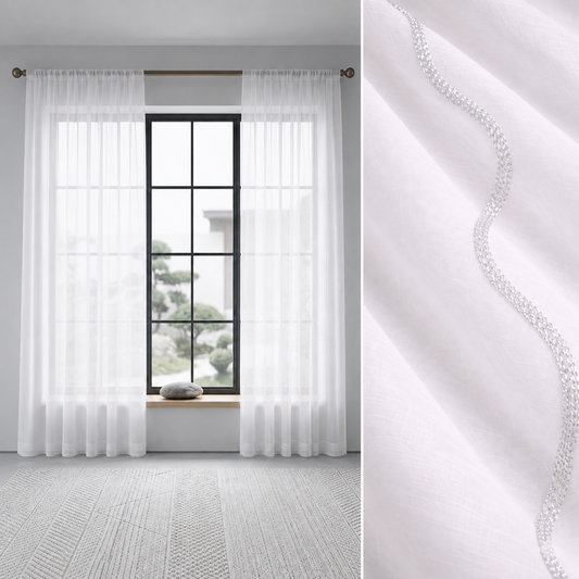 Plain Cornelly Voile Curtain - 5mx218cm