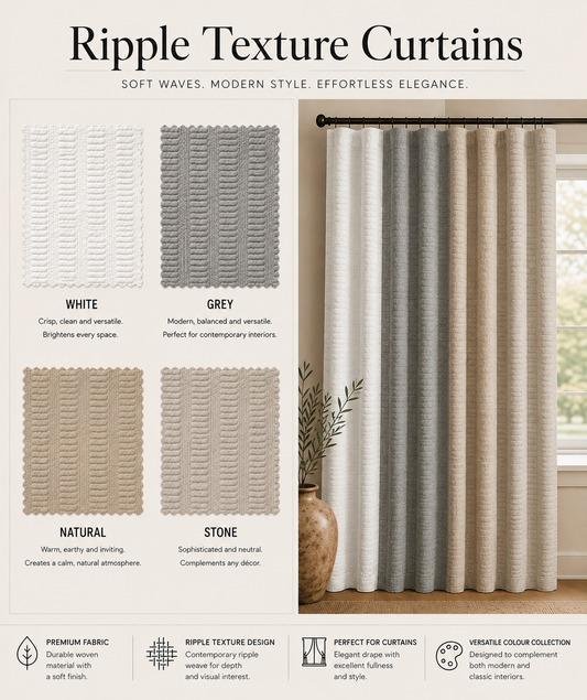 Ripple Lined Curtains 230cm x 218cm