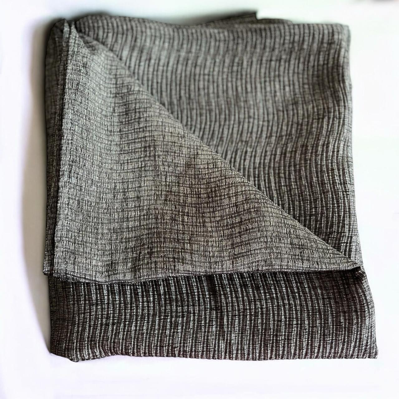 Crinkle Ash Grey Tablecloth 150cm x 250cm