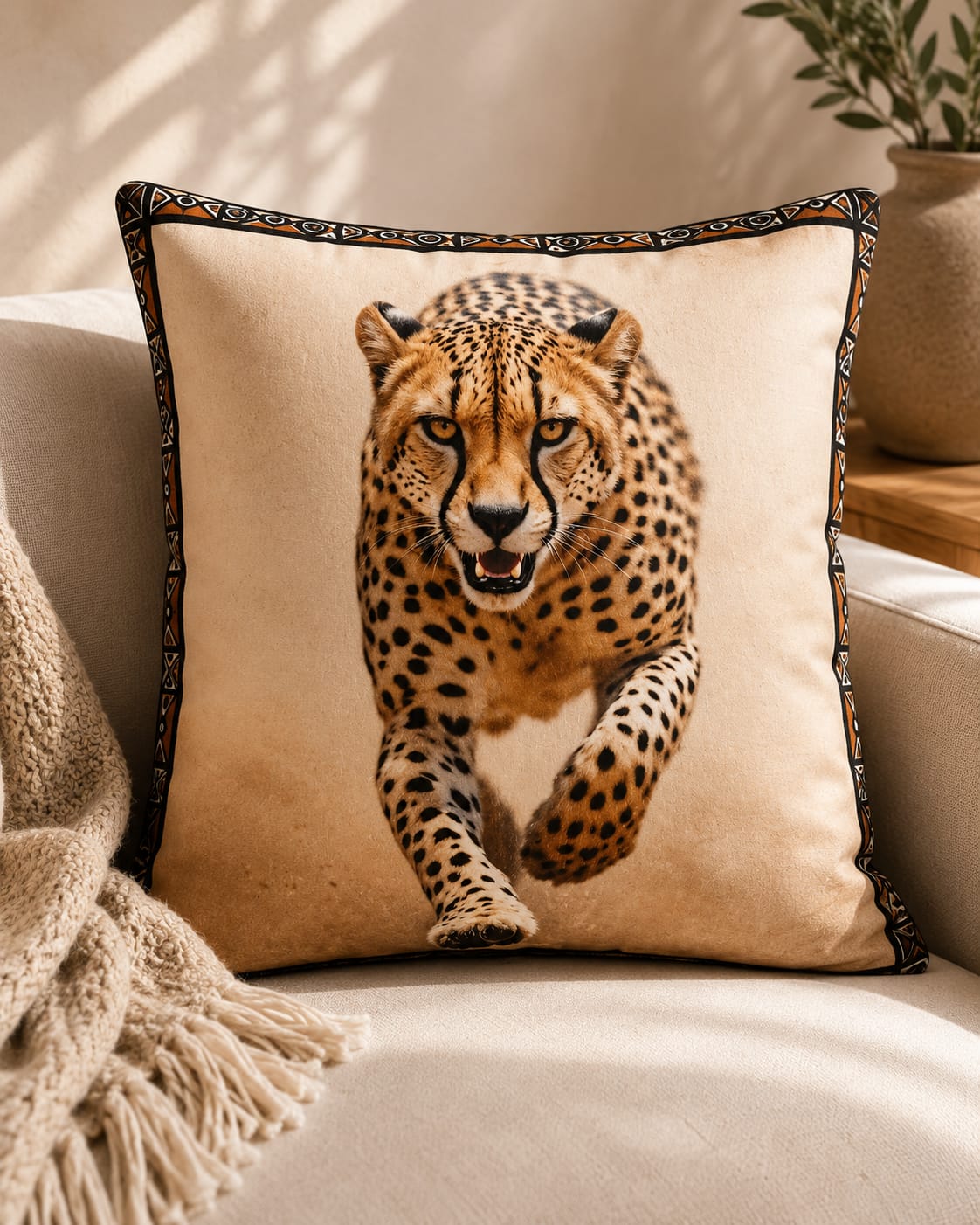 Scatter Cushion Cover Cheetah Run