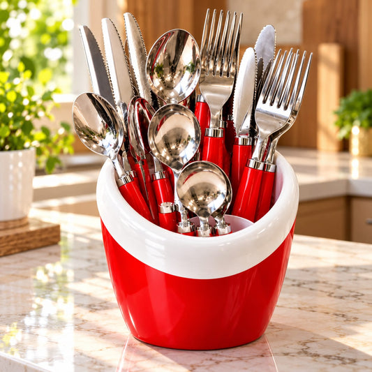 24 Piece Cutlery Set with Holder