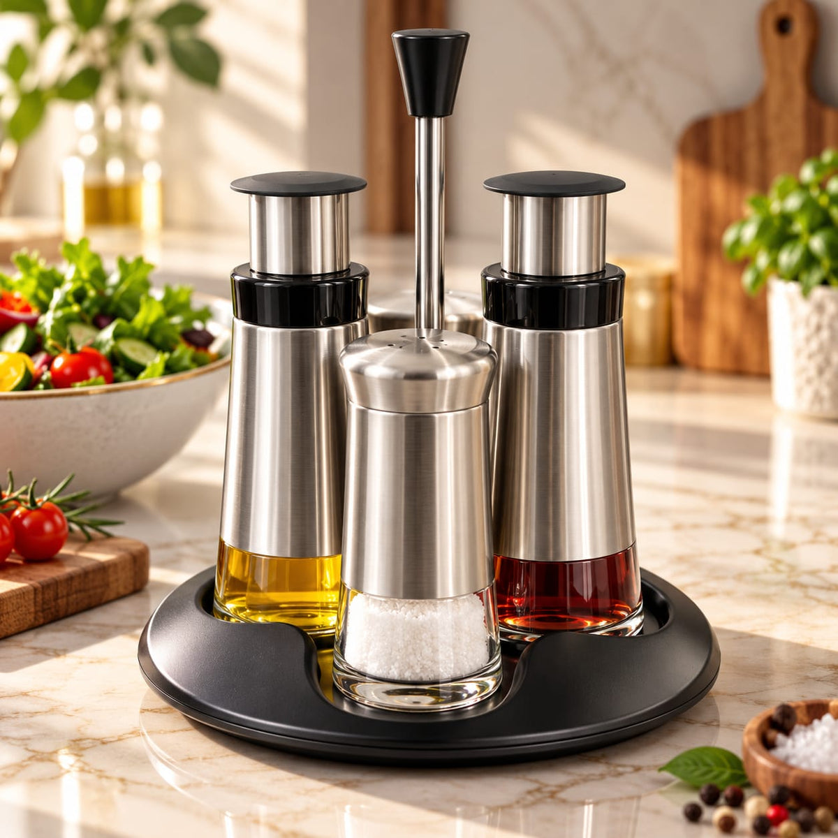5 Piece Salad Dressing Holder Set