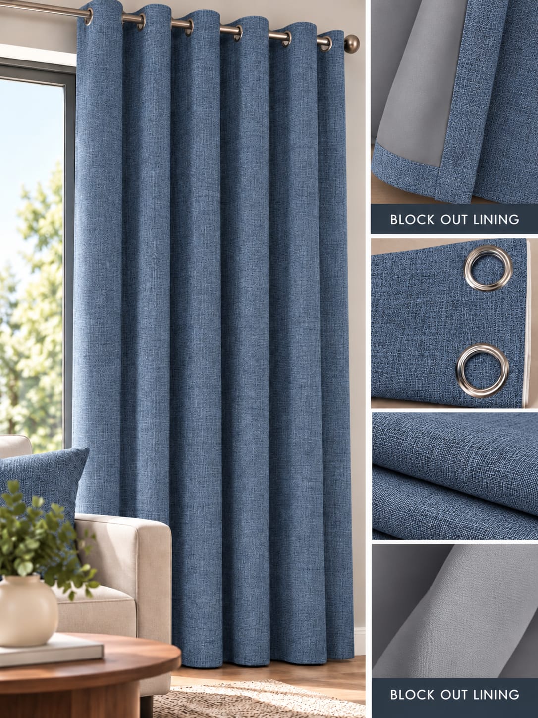 Jaquard Blockout Curtains 230 x 225cm